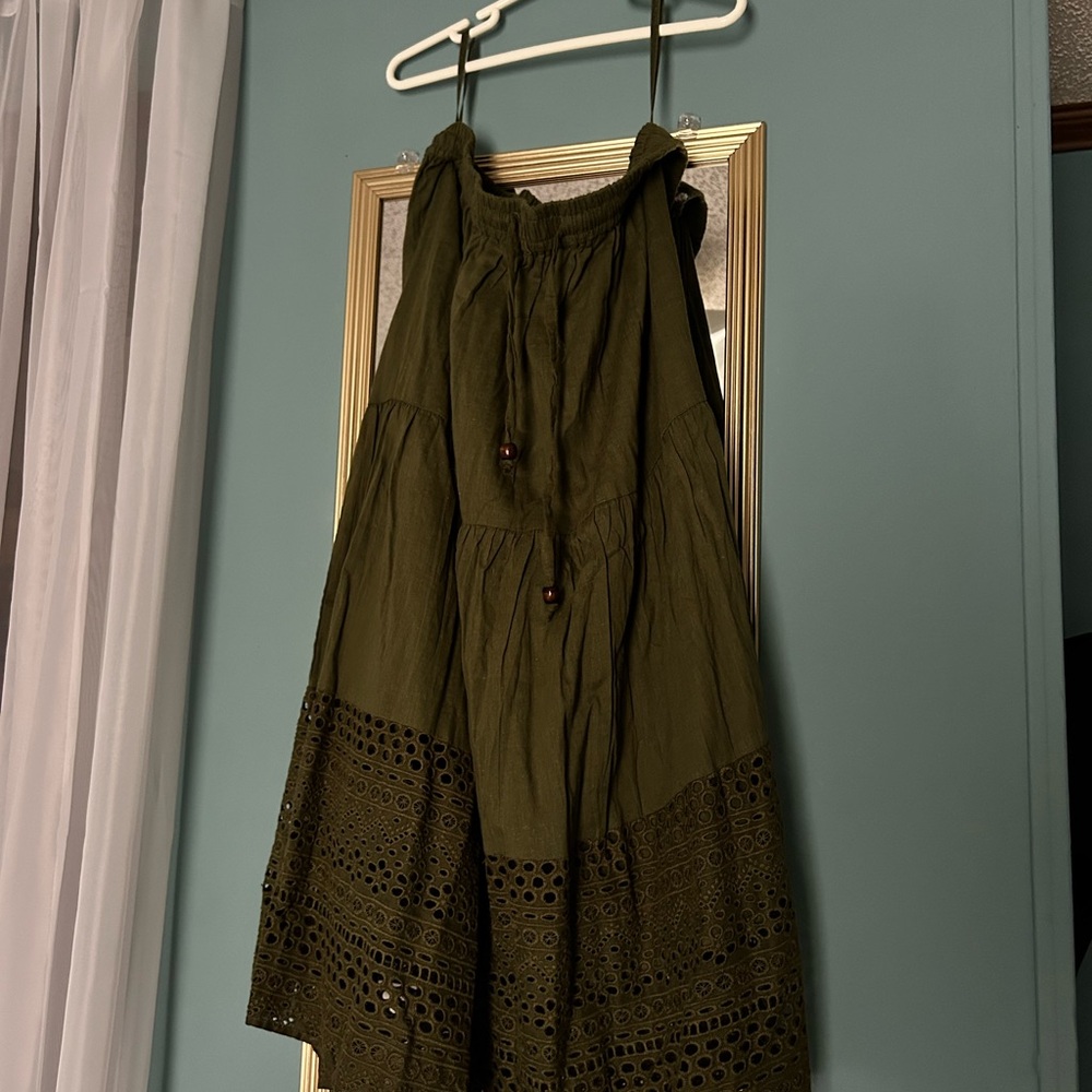 Olive Green Cotton Skirt
